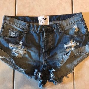 One Teaspoon Bandits Denim Shorts